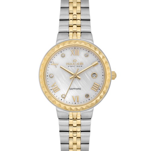 NACAR ÇELİK - SARI METAL BAND KADIN KOL SAATİ NC34-39B716-CSMS NACAR ÇELİK - SARI METAL BAND KADIN KOL SAATİ NC34-39B716-CSMS