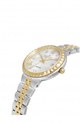 NACAR ÇELİK - SARI METAL BAND KADIN KOL SAATİ NC34-39B716-CSMS