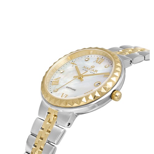 NACAR ÇELİK - SARI METAL BAND KADIN KOL SAATİ NC34-39B716-CSMS NACAR ÇELİK - SARI METAL BAND KADIN KOL SAATİ NC34-39B716-CSMS