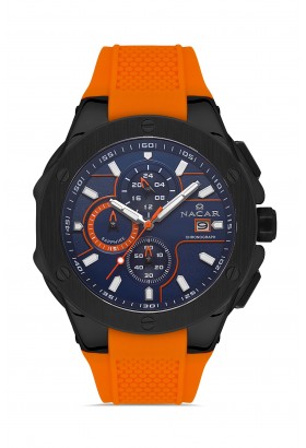 TURUNCU SİLİKON ERKEK KOL SAATİ NC34-29B554-BLS10